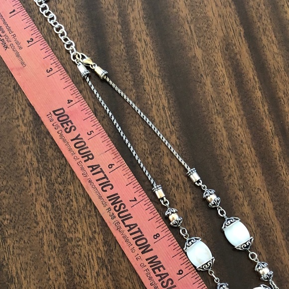 BRIGHTON  two tone faceted Mother of Pearl vintage retired NECKLACE - Picture 14 of 16